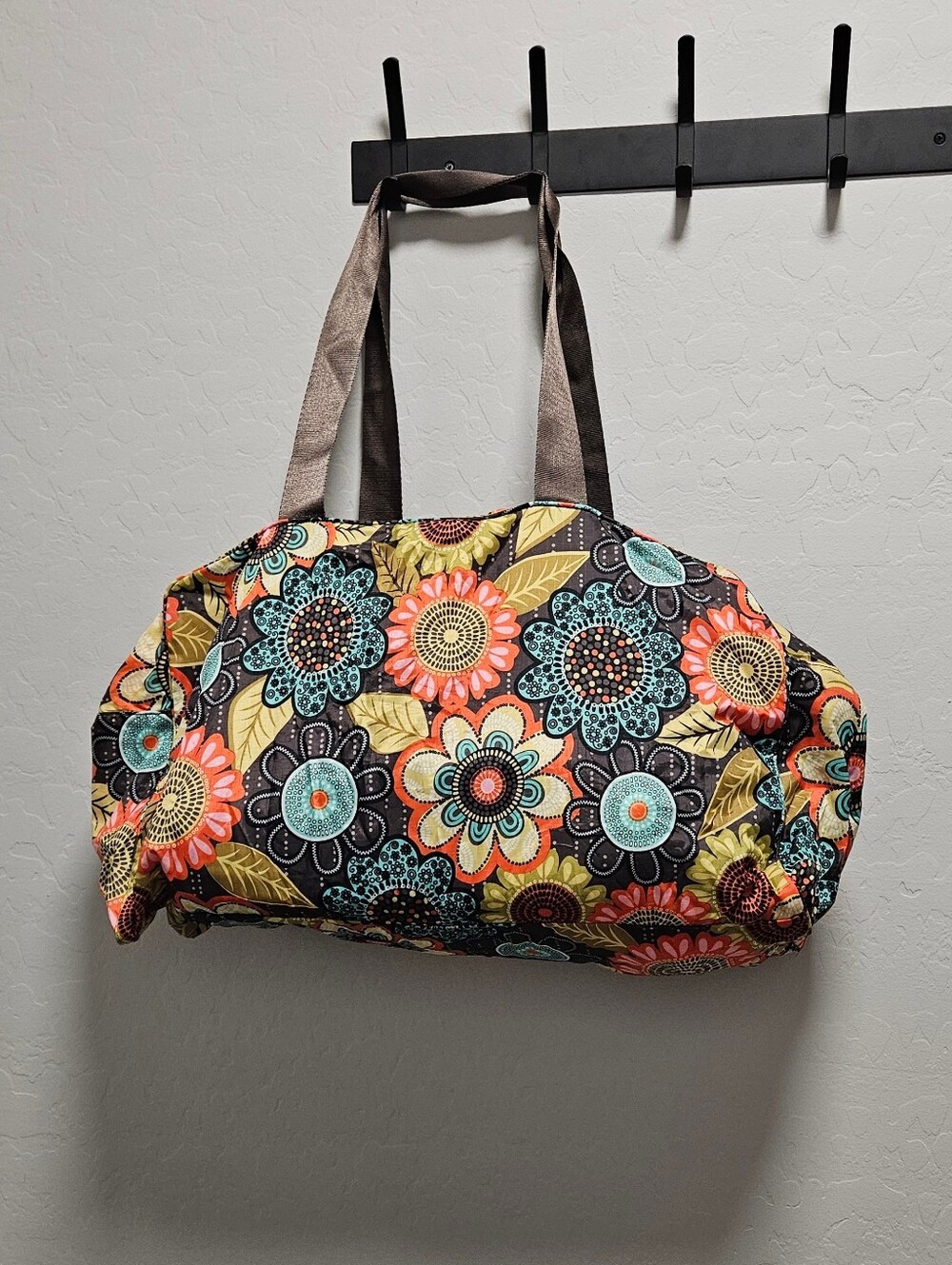 Vera Bradley Packable Travel Duffel Bag Flower Shower